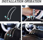 Auto Hooks Bling Car Hangers Organizer Seat Headrest Hooks Strong and Durable Backseat Hanger Storage Universal for SUV Truck Vehicle 2 Pack (Sky Blue)