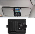 Bling Car Sun Visor Organizer, Multi Pocket Crystal Rhinestone Vehicle Sunshade Card Sleeve Storage Pouch with Pen Sunglass Holder, Auto Interior Visor Organizer Pouch, Universal Fit (Black)