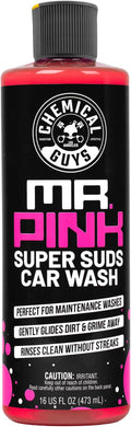 Mr. Pink Car Wash Soap - 16 oz Super Suds Foaming Car Wash Soap for Cannon, Blaster, or Bucket Washing - pH Balanced, Safe on Wax, Sealant, Ceramic, and Clear Coat Finishes