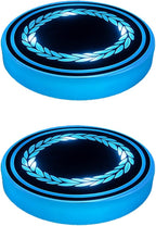 Mandark LED Car Cup Holder Lights, 2PCS Waterproof 7 Colors Changing Vehicle USB Charging Coaster Pad, Auto Interior Atmosphere Lamp Cup Mat Accessories, Universal for SUV Sedan Truck (Olive Strip)