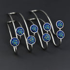 4 Pack Bling Bling Car Hooks, Universal Car Headrest Hooks, Strong Stainless Steel Car Seat Headrest Hanger Hooks for Purses & Grocery Bags (Blue)