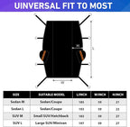 Half Car Cover for Medium-Size Sedan, Waterproof All-Weather Snow Sun Rain Protector with Reflective Strip, Durable Car Body Cover