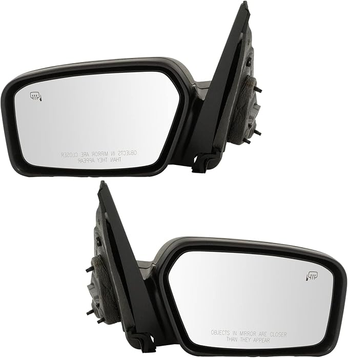 Driver & Passenger Side Mirror Set with Heat with Puddle Light without Blind Spot Indicator Compatible with 2006-2010 Ford Fusion Mercury Milan FO1320327 FO1321327