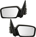 Driver & Passenger Side Mirror Set with Heat with Puddle Light without Blind Spot Indicator Compatible with 2006-2010 Ford Fusion Mercury Milan FO1320327 FO1321327