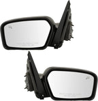 Driver & Passenger Side Mirror Set with Heat with Puddle Light without Blind Spot Indicator Compatible with 2006-2010 Ford Fusion Mercury Milan FO1320327 FO1321327