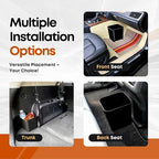 Car Trash Can Waterproof Vehicle Garbage Bin, Leakproof Anti Slip Floor Mat Clip Trash Bag Holder for Car, Truck, SUV, Van Portable Auto Trash Container with Stability Clips (Black with Cover, Small)