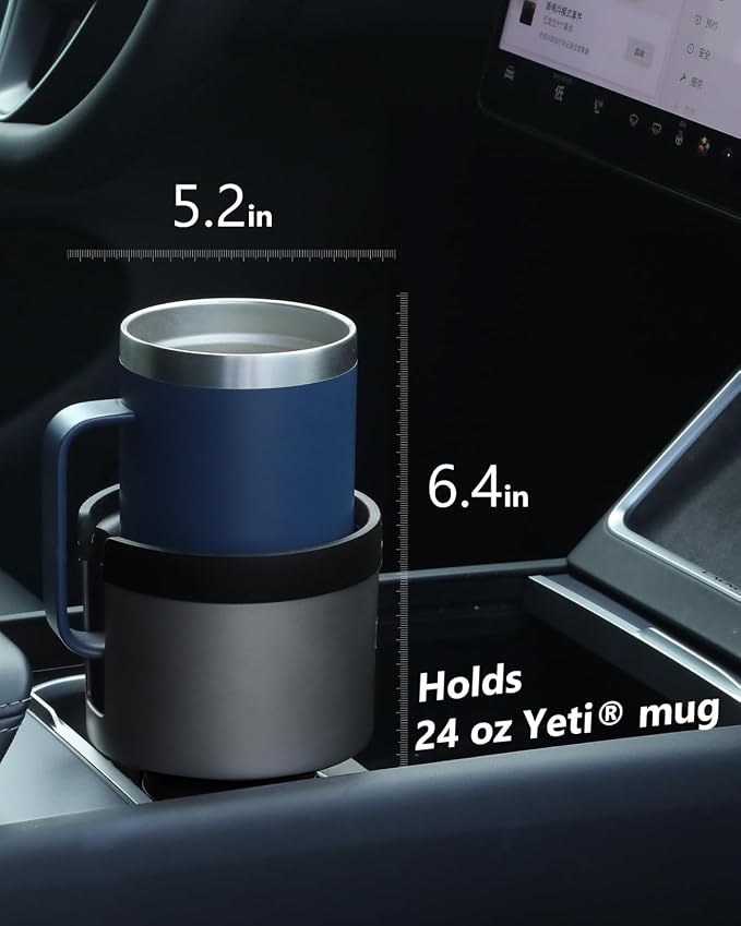 2 Pack Car Cup Holder Expander Organizer Adjustable Base, Compatible with Yeti 20/26/30 oz, Hydro Flasks 32/40oz, Nalgenes 30/32/38/48 oz, Other Bottles in 3.4"-3.8" (Silver)