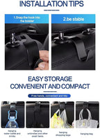 Car Purse Hook, 4 Pack Sturdy Headrest Hooks - Heavy Duty Purse Hanger for Handbags, Grocery Bags, Coats, Universal Fit for All Cars, SUVs, Minivans (Black)