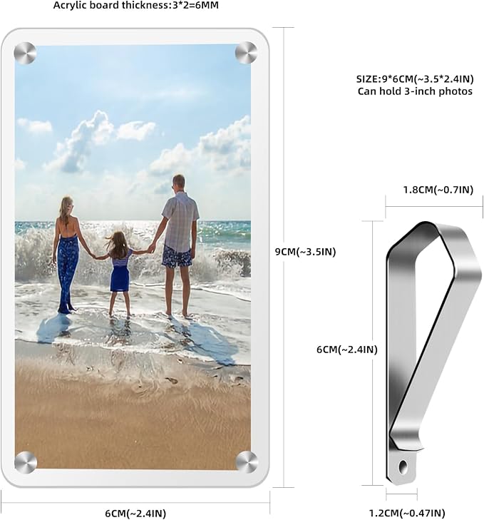 2Pcs Car Picture Holder, Suitable for car Visor, Universal for Any Vehicle Model, Show Personal or Family Photos, Great Gift for Drivers, Car Accessories, Polaroid Photo Frame, 3.5"X2.4"