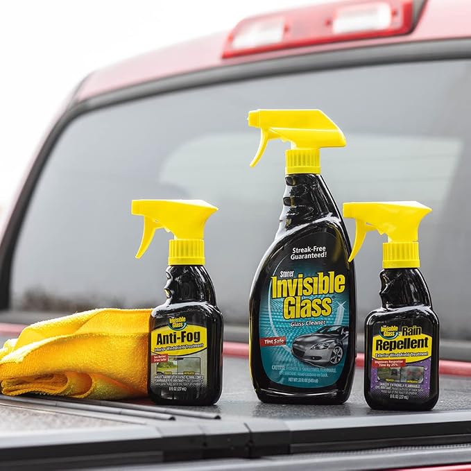 99016 5-Piece Windshield Glass Treatment Kit Includes Anti-Fog for Interior, Rain Repellent for Exterior, Premium Spray Glass Cleaner, and (2) Microfiber Cleaning Cloths