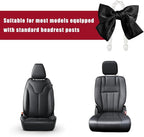 2 PCS Bow Pearl Car Seat Headrest Hook, Car Seatback Hanging Organizer Elegant Pearl Purse Hanger, Cute Bow Vehicle Interior Headrest Storage Hook for Handbag Purse Coat (Black)