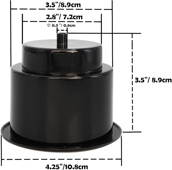 Black Plastic Cup Drink Holder Insert with Drain for Boat Car Marine Rv, 10PCS