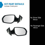 Driver & Passenger Side Power Heated Mirror Set Paint to Match Smooth Black Compatible with 2013-2016 Hyundai Santa Fe HY1320206 HY1321206
