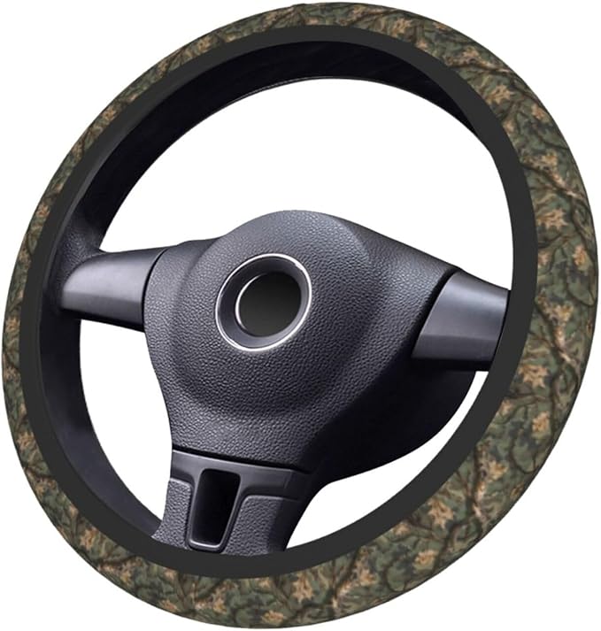Camo Steering Wheel Covers Non Slip Neoprene Camouflage Tree Pattern Steering Wheel Protector Universal 15 inch for Men Women