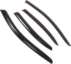 WD2-746 Dark Smoke 4 Pcs Set Window Visor (Outside Mount) Deflector Rain Guard Compatible with 2011-2016 Volkswagen Jetta Sedan
