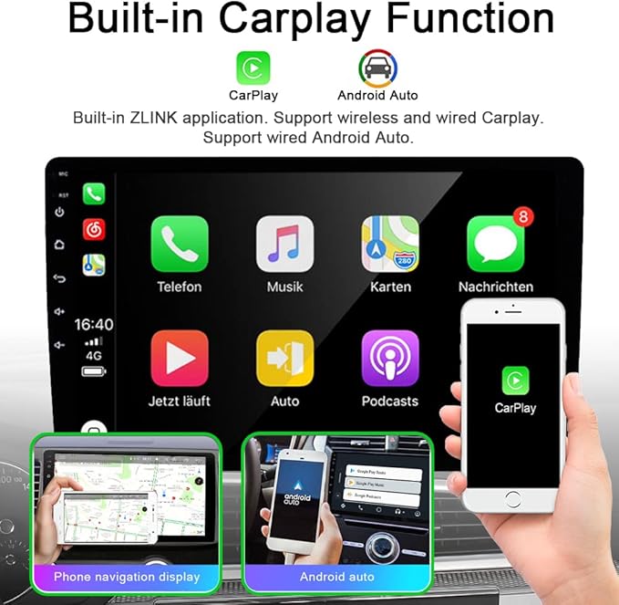 4+64GB for Toyota Yaris Radio 2008 2009 2010 2011Wireless Carplay Android Auto with 9" IPS Touchscreen GPS Navigation for Car Stereo Head Unit Built-in DSP with Free Backup Camera