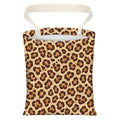 Cute Car Trash Can, Hanging Canvas Car Back Seat Organizer and Storage Bag, Funny Car Trash Bag for Travelling, Outdoor Cute Brown Leopard