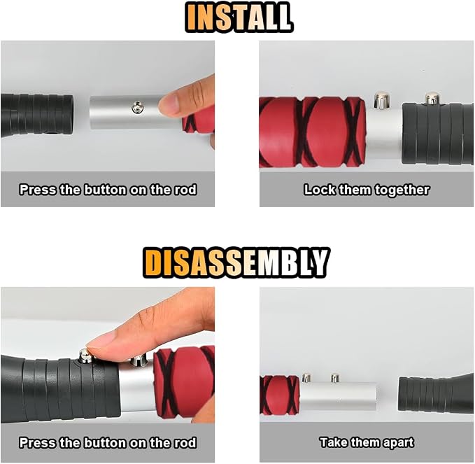 27" Snow Brush and Ice Scrapers for Car Windshield and Window, Detachable Winter Snow Remover Ice Shovel Tool with Ergonomic Foam Grip & No Scratch Bristles, Car Accessories for Truck SUV (Red)
