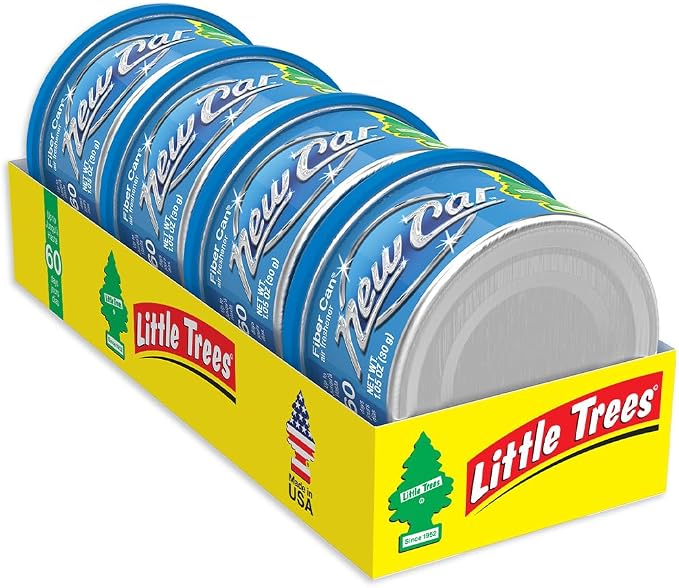Car Air Freshener | Fiber Can Provides Long Lasting Scent for Auto or Home | Recycled Fiber | New Car Scent, 4 Air Fresheners