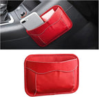 Moly Magnolia Car Seat Side Pocket Organizer, American Flag PU Leather Storage Bag, Pen Phone Holder Tray Pouch Seat Gap Filler, Interior Accessories for Auto Door Window Console (Red)