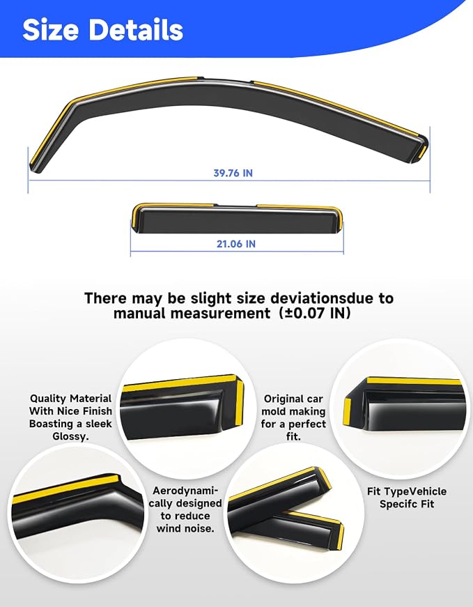 in-Channel Window Visors Rain Guards Fit for Toyota 4Runner 2025 2026, Visors Vent Visors Window Deflector, Vent Shades Car Accessories,Weather Protection -4 pcs
