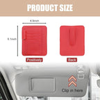 2 PCS Car Sun Visor Organizer, Small Auto Visor Organizer and Storage, Registration and Document Holder for Sunglasses, Card, Pen, Driver License, Car Accessories (Red)