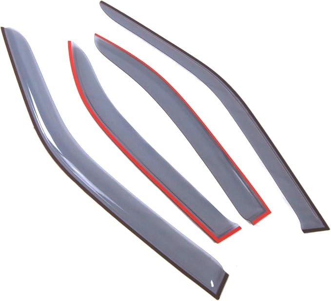 Car Window Rain Guard | Outside Mount Visors Auto Side Window Deflectors | Windows Visor Rain Shields Compatible with 1994-2000 Mercedes-Benz C220 C230 C280 C36 C43 | 4 Pcs Set, LGWV2-490, Light