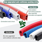 Car Door Protector Edge Guards, 33Ft Anti Collision U Shaped Automobile Door Seal Protector, No Glue Vehicle Exterior Edge Trim Protective Strip Accessories, Universal Fit (Blue)