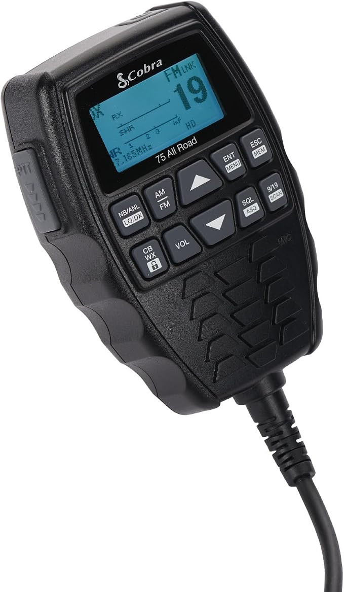 Cobra 75 All Road CB Radio Wireless Microphone with Bluetooth Connectivity - AM/FM, Waterproof, Pack of 1