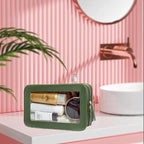 Clear Makeup Bag, Green Travel Makeup Pouch Toiletry Bag for Women Waterproof Small Cosmetic Bag Case Small Make Up Bag with Zipper Car Organizer Car Essentials for Women Men