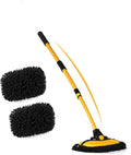 47.64" Car Wash Brush Mop Kit Mitt Sponge with Long Handle Car Cleaning Supplies Kit Tools Car Washing Duster Exterior Scratch Free, Chenille Replacement Head Extension Pole