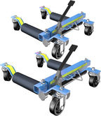Car Dolly Set of 2,Capacity 1500LBS Hydraulic Car Wheel Dolly Jack with Foot Pedal and Steel Rollers,Wheel Dolly Jack with Unique Reflective Tape,for Tire Repairing,Vehicle Moving