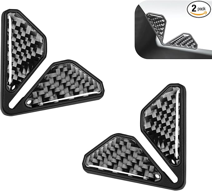 2 PCS Car Door Corner Edge Guards, Thickened PVC Anti-collision Door Corner Protector, Carbon Fiber Sporty Style Decorative Cover, Self-adhesive Exterior Accessory for Cars (Black)