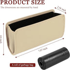 Car Trash Can, Leather Waterproof Automotive Garbage Can with Trash Bag, Hanging Mini Vehicle Trash Bin, Small Auto Door Organizer Storage Pouch, Universal Car Accessories (Beige)