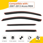 Rain Guard Compatible with Acura MDX 2007-2013 Tape-On Side Window Visor Wind Deflector Vent Visors Car Accessories 4pcs