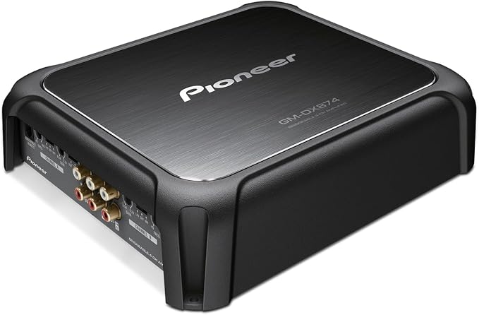 GM-DX874 1,200 Watts Class D Powerhouse Amplifier, 4-Channel Amp, Variable Low-Pass Filter, Compact Design, and Remote Bass Boost Control