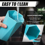 Car Trash Can with Lid, Blue Car Garbage Can Cup Holder for Interior, 1 Pack Mini Leakproof Garbage Can with 15Pcs Trash Bags, Multipurpose Storage Organizer for Vehicle Home Office