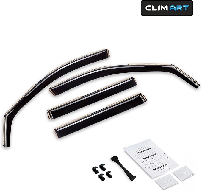 in-Channel Extra Durable Rain Guards for Toyota RAV4 2019–2025, Window Deflectors, Vent Window Visors, Dark Smoke, 4-Piece Set – 619152