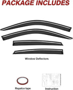 Out-Channel Window Rain Guards Fit for Honda Civic Hatchback 2022-2026,Extra Durable Window Visors Wind Deflector Dark Smoke Vent Shades Car Tape-on with Thicker 4PCS