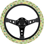 Leaf Mask Spirits Steering Wheel Cover, Non Slip Polyester Car Wheel Protector for Car SUV Truck, Universal 15 Inch
