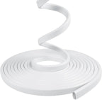 Edge Trim White U-Channel Rubber Trim Edge with Steel 1/2" X 3/8" - Fit Gap 3/64" to1/4 Car Door Edge Sealing Strip PVC Weather Stripping with Metal, Metal Edge Protector, 28FT