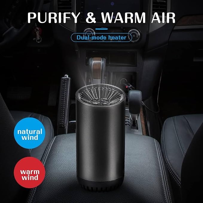 Car Heater, Windshield Defogger and Defroster, 12V 150W Portable Car Heater, Fast Heating and Cooling Car Heater, Plug-in Car Heaters (Black)