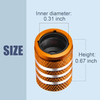 Tire Valve Stem Caps - (5 Pack) Tire Air Caps Metal with Plastic Liner Corrosion Resistant Leak-Proof for Car Truck Motorcycle SUV and Bike Orange