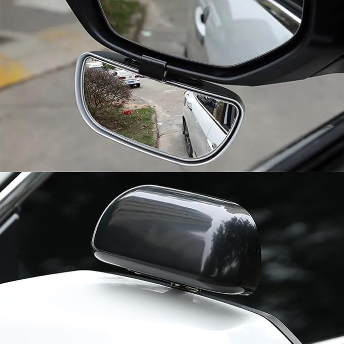 2PCS Large 5.7" Adjustable Mounted Blind Spot Mirror Fix with Screws to Prevent Falling, HD Glass Wide Angle Side Rearview Mirror Universal Vehicle Mounted Mirrors (2)