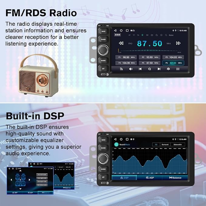 Car Radio Stereo for Chevy Silverado GMC Sierra Yukon Tahoe Impala Hummer 2003 2004 2005 2006,with Android 15 CarPlay Android Auto 5GHz WiFi FM/AM Bluetooth GPS SWC Backup Camera【4Core 64GB 】