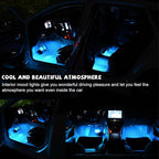 Car LED Strip Light, 24 LED RGB Auto Under Dash Interior Atmosphere Lights, Cigarette Lighter Decorative Lamp Ambient Night Light, Universal Lighting Kit Car Accessories (Ice Blue)