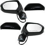 Driver and Passenger Side Mirror Set Power Heated Blind Spot Indicator Paint to Match Textured Housing Compatible with 2018-2024 Toyota Camry TO1320368 TO1321368