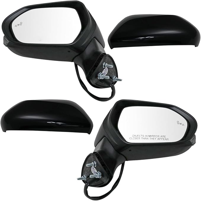 Driver and Passenger Side Mirror Set Power Heated Blind Spot Indicator Paint to Match Textured Housing Compatible with 2018-2024 Toyota Camry TO1320368 TO1321368