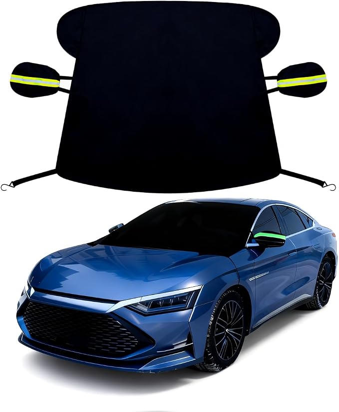 Car Windshield Sun Shade,Two Sided Functional,Windshield Covers for Snow and Ice Windshield Protector for Cars, SUVs, Trucks,Secure Fit Waterproof Frost Cover,Waterproof All Weather