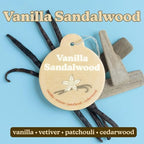 Vanilla Sandalwood Car Charms 4-Pack - Scent Notes: Vanilla, Vetiver, Patchouli and Cedarwood